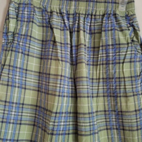 ♻️Green, Blue and Yellow Checked Capri Pants Size L - Picture 5 of 8